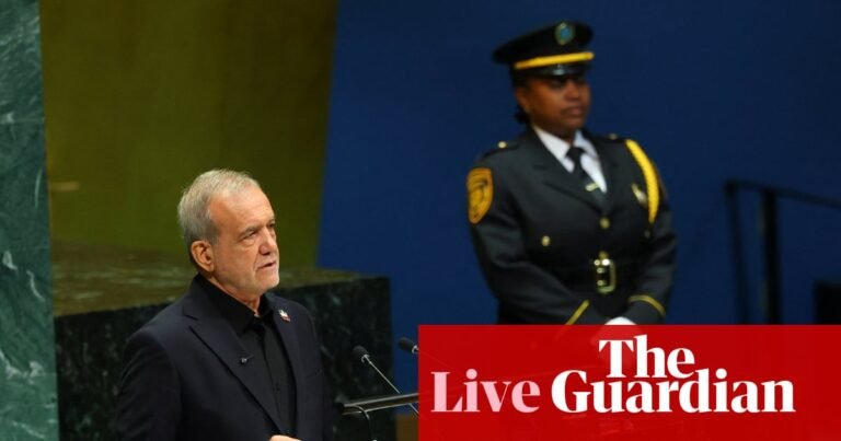 US delegation walks out as Iran’s Pezeshkian angrily responds to Trump at UN General Assembly – live | United Nations US delegation walks out as Iran’s Pezeshkian angrily responds to Trump at UN General Assembly - live | United Nations