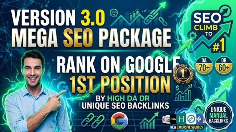 Version 3.0 Mega SEO Package – Rank on Google 1st Position By High DA DR Unique SEO Backlinks for $39 Version 3.0 Mega SEO Package - Rank on Google 1st Position By High DA DR Unique SEO Backlinks for $39