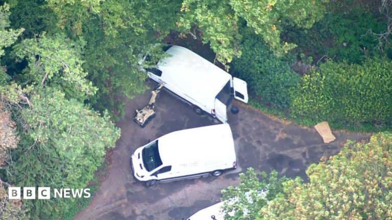 What we know about RAF Fairford incident and counter-terror probe Aerial footage of robot and white vans near RAF Fairford