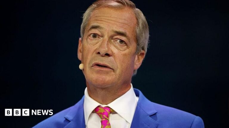Why Reform UK undercover donations claims are legally complicated Reform UK Party Leader Nigel Farage speaks on stage. He wears a bright blue suit jacket, white shirt and a pink and green patterned tie. He is stood in front of a black background.