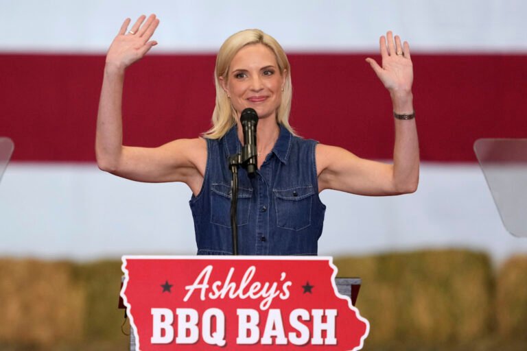 ‘We need to stop the contagion’: GOP ramps up midterms defense in Trump states Iowa GOP Senate candidate, Rep. Ashley Hinson, speaks during a BBQ fundraiser on Aug. 29, 2026.