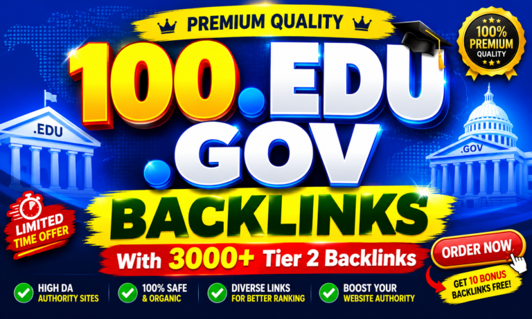 100. EDU &. GOV Backlinks with + 3000 Tier 2 Links for Powerful Manual & White Hat SEO for $50 100. EDU &. GOV Backlinks with + 3000 Tier 2 Links for Powerful Manual & White Hat SEO for $50