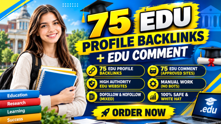 150 EDU Profile & EDU Comment Backlinks – 100 Manual Work for Quality Link Building for $15 150 EDU Profile & EDU Comment Backlinks - 100 Manual Work for Quality Link Building for $15
