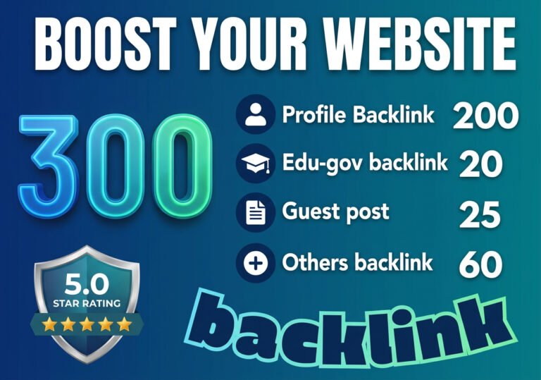 300 Premium Mixed Backlinks for Stronger SEO and Website Ranking for $30