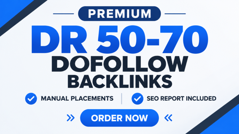 45 Premium DR 50- 70+ Permanent Dofollow Backlinks Indexed SEO Link Building for $30