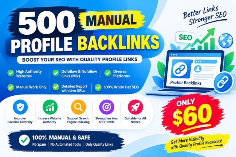 Build a Stronger Backlink profile with 500 quality SEO Profile Backlinks for $20 Build a Stronger Backlink profile with 500 quality SEO Profile Backlinks for $20
