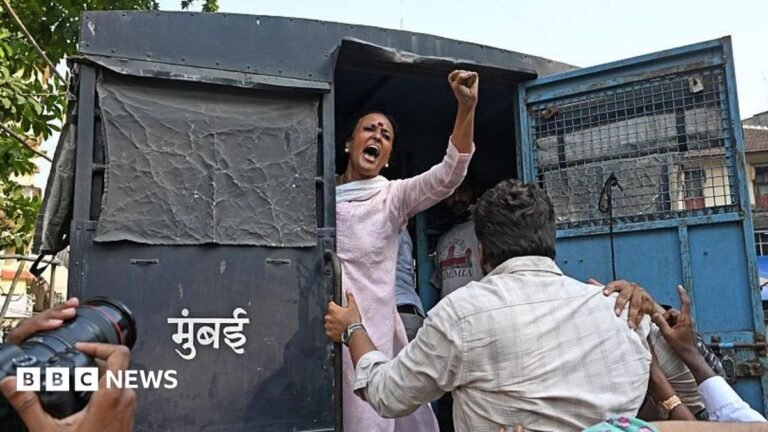CJP at Jantar Mantar: Delhi braces for more protests as ‘Cockroach’ group’s arrested leaders freed Policewomen try to stop a detained protestor to escape from a bus during a protest by the Cockroach Janta Party (CJP) seeking the resignation of India's Chief Election Commissioner Gyanesh Kumar, near the protest site in New Delhi, India, October 10, 2026. REUTERS/Adnan Abidi TPX IMAGES OF THE DAY