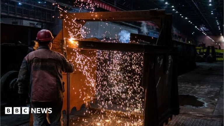 EU tariffs aimed at China hitting Ukraine, steel boss says Worker at the Zaporizhstal steel plant, owned and operated by Metinvest, in Ukraine.