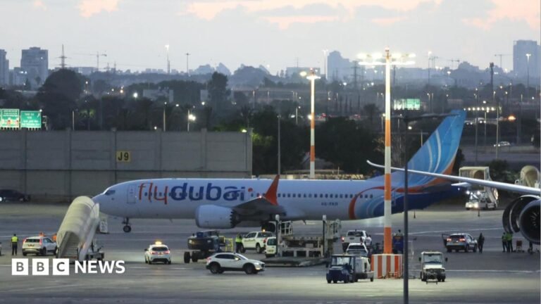 ‘Hero’ pilot stabbed by other pilot on Israel-bound plane, Israeli PM says A Flydubai aircraft carrying passengers from Tabuk, Saudi Arabia, stands on the tarmac after landing at Ben Gurion International Airport near Tel Aviv.