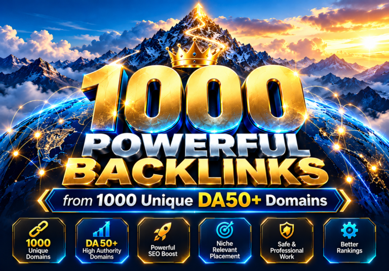 I Will Build 1000 Powerful Backlinks from 1000 Unique DA50+ Domains for $125 I Will Build 1000 Powerful Backlinks from 1000 Unique DA50+ Domains for $125