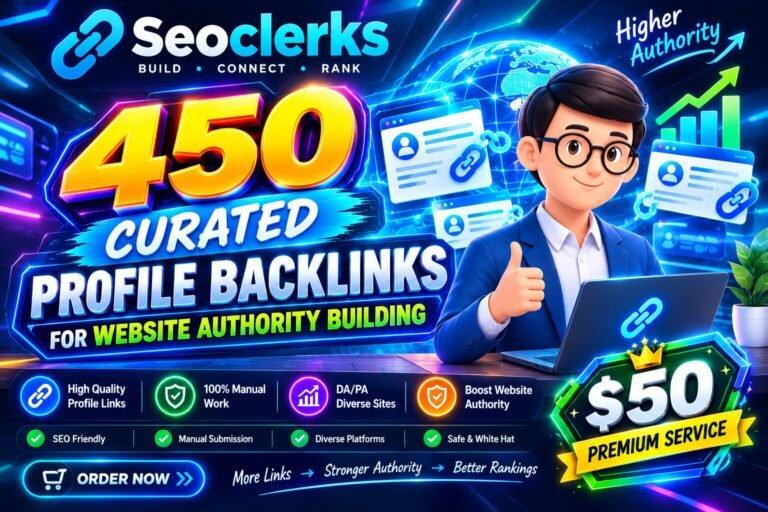 I will deliver 450 curated profile backlinks for website authority building for $50 I will deliver 450 curated profile backlinks for website authority building for $50