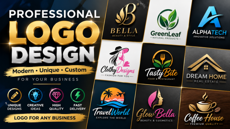 I will design a professional modern logo for your business, brand or website for $1 I will design a professional modern logo for your business, brand or website for $1