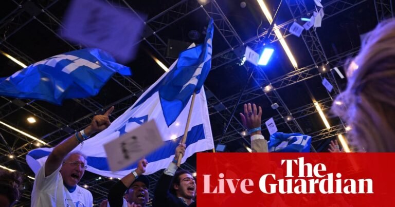 Israel election results live: vote count under way as exit polls point to tie between Netanyahu and Eisenkot blocs | Israel Israel election results live: vote count under way as exit polls point to tie between Netanyahu and Eisenkot blocs | Israel