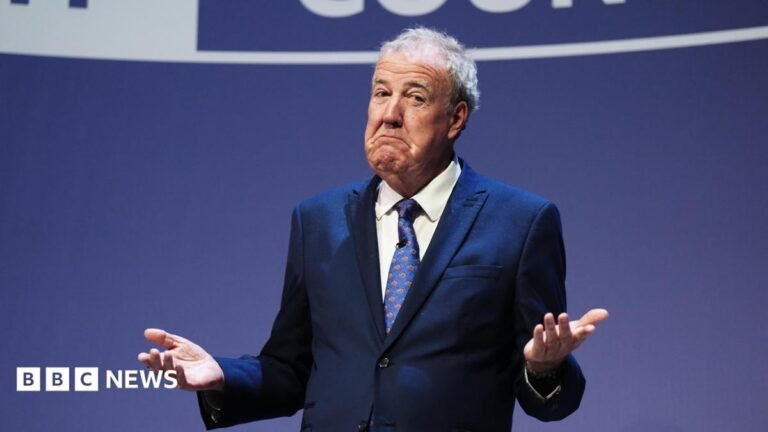 Jeremy Clarkson makes surprise appearance at Tory conference Thin, red banner promoting the Politics Essential newsletter with text saying, “Top political analysis in your inbox every day”. There is also an image of the Houses of Parliament.