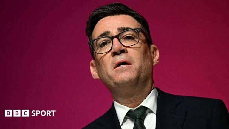 Manchester City charges: Premier League clubs fear political interference in appeal after Andy Burnham comments A head and shoulders photo of Prime Minister Andy Burnham