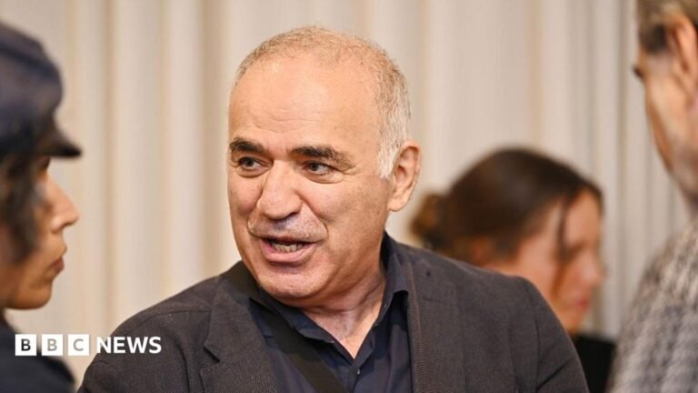 Russian dissident Garry Kasparov says US warned him of danger to his life Close up of Garry Kasparov speaking at a gallery event in New York in September. He has short grey hair and is wearing a dark jacket and navy shirt.
