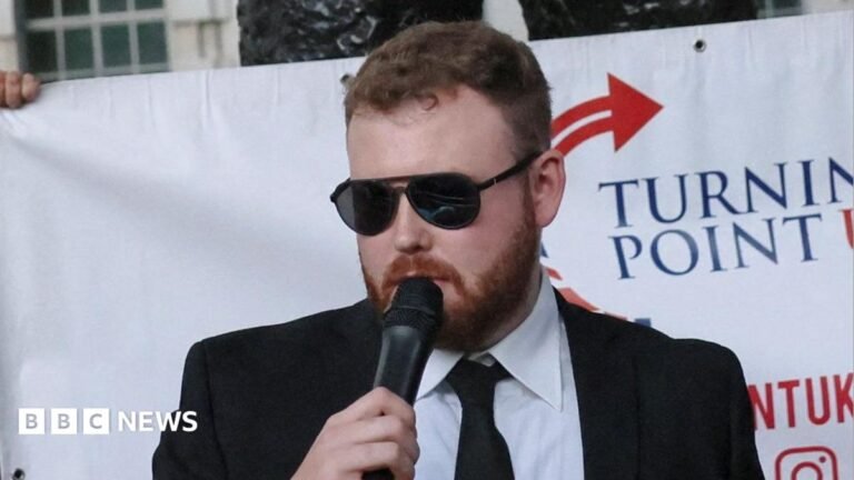 Tory activist in ‘contract killing broker’ claim had worked for party HQ Large waves crashing over a black and white striped lighthouse at the end of a pier.
