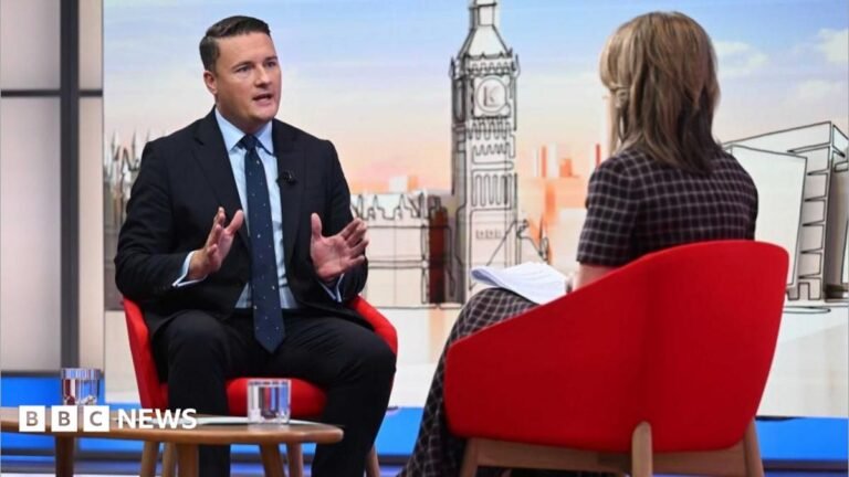 UK does not support Trump’s Russia diesel deal, says Streeting Thin, red banner promoting the Politics Essential newsletter with text saying, “Top political analysis in your inbox every day”. There is also an image of the Houses of Parliament.